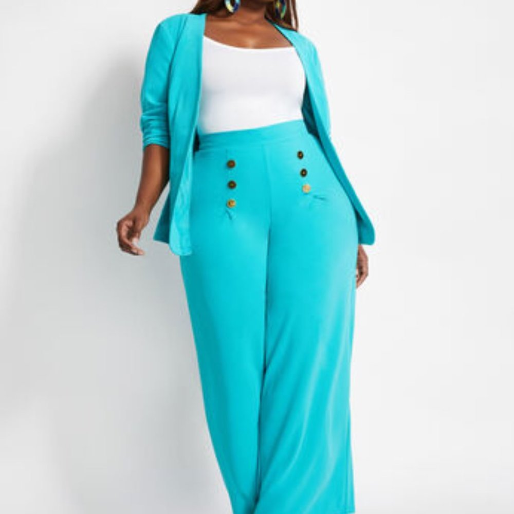 CREPE HIGH-WAIST WIDE-LEG PANTS